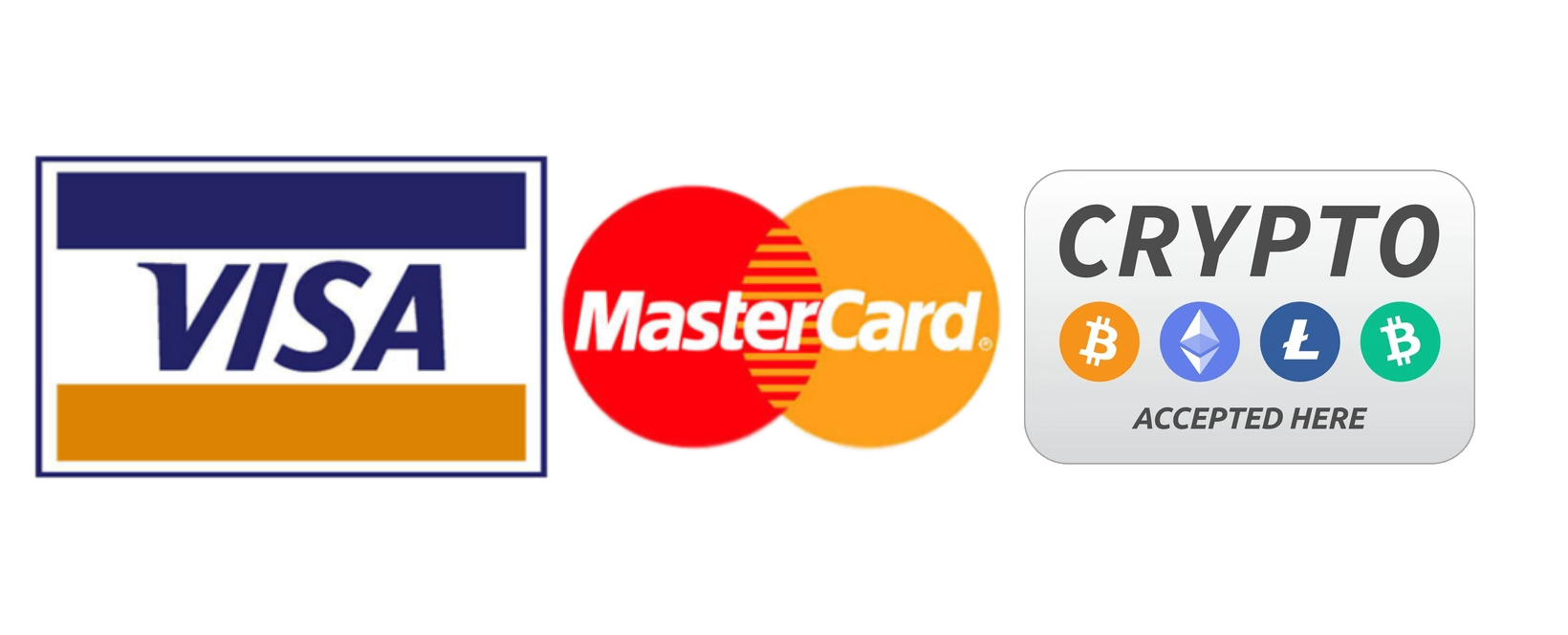 Visa, Mastercard and Crypto accepted